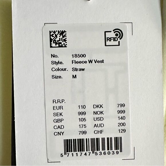 NWT Rains Women’s Teens Fleece Vest Color Straw/Light Yellow - Size Large - Picture 9 of 10